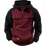 Zylofashon Men’s Retro Cargo Hoodie – Warm Fleece Winter Sweatshirt