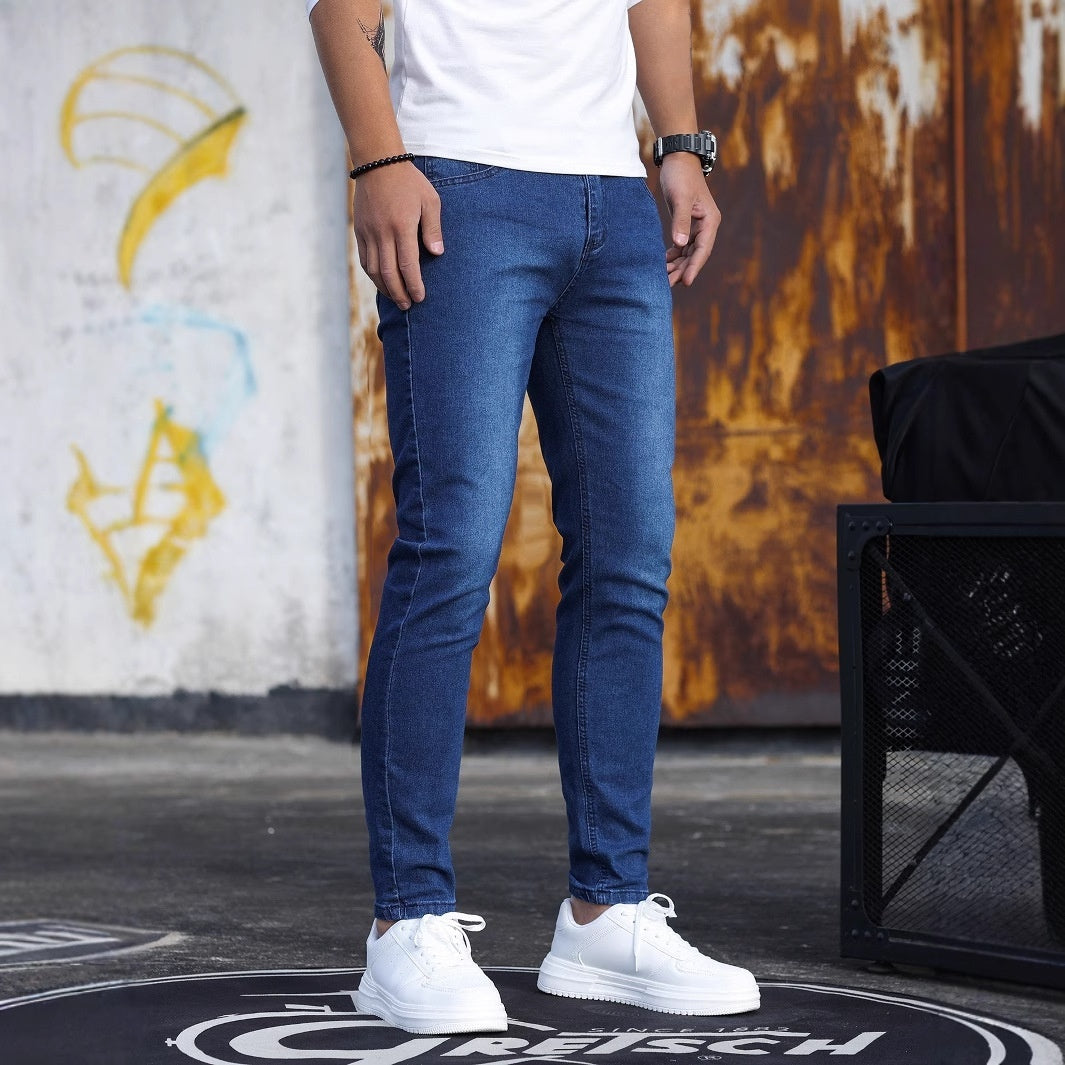 Zylofashon  Men’s Retro Washed Stretch Zipper Casual Slim Jeans