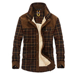 Zylofashon Men’s Thick Fleece Winter Jacket – Warm Cotton Plaid Coat