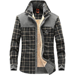 Zylofashon Men’s Thick Fleece Winter Jacket – Warm Cotton Plaid Coat