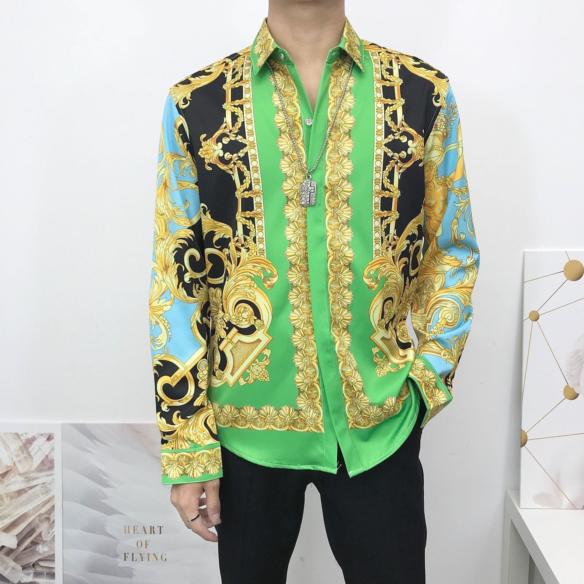 Zylofashon  Unisex Printed Shirt – Palace Yan Pattern Summer Style