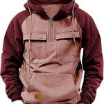 Zylofashon Men’s Retro Cargo Hoodie – Warm Fleece Winter Sweatshirt