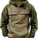 Zylofashon Men’s Retro Cargo Hoodie – Warm Fleece Winter Sweatshirt