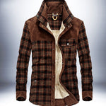 Zylofashon Men’s Thick Fleece Winter Jacket – Warm Cotton Plaid Coat