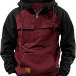 Zylofashon Men’s Retro Cargo Hoodie – Warm Fleece Winter Sweatshirt