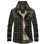 Zylofashon Men’s Thick Fleece Winter Jacket – Warm Cotton Plaid Coat