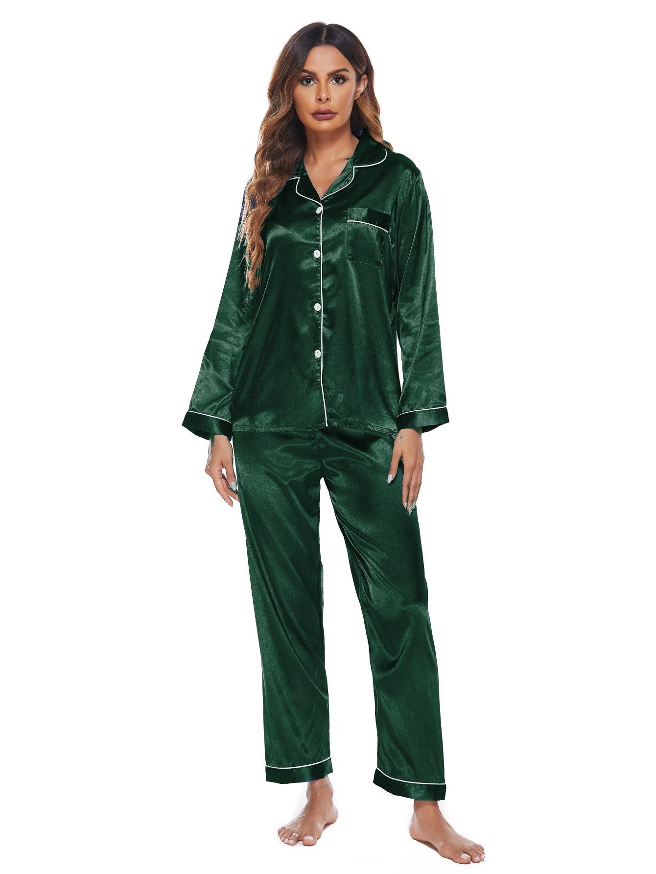 Zylofashon  Women’s Pajama Set – Soft Button Long Sleeve Sleepwear