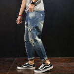 Zylofashon  Men's Ripped Loose Fit Plus Size Skinny Jeans