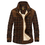 Zylofashon Men’s Thick Fleece Winter Jacket – Warm Cotton Plaid Coat