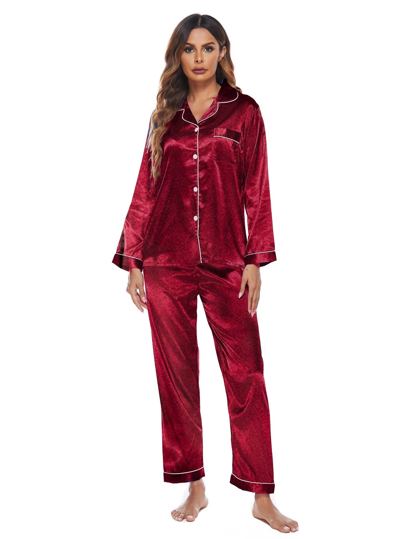 Zylofashon  Women’s Pajama Set – Soft Button Long Sleeve Sleepwear