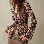 Zylofashon  Women’s Floral Button Down Blouse – 2025 Fall Trend