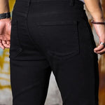 Zylofashon  Men’s Retro Washed Stretch Zipper Casual Slim Jeans