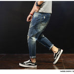 Zylofashon  Men's Ripped Loose Fit Plus Size Skinny Jeans